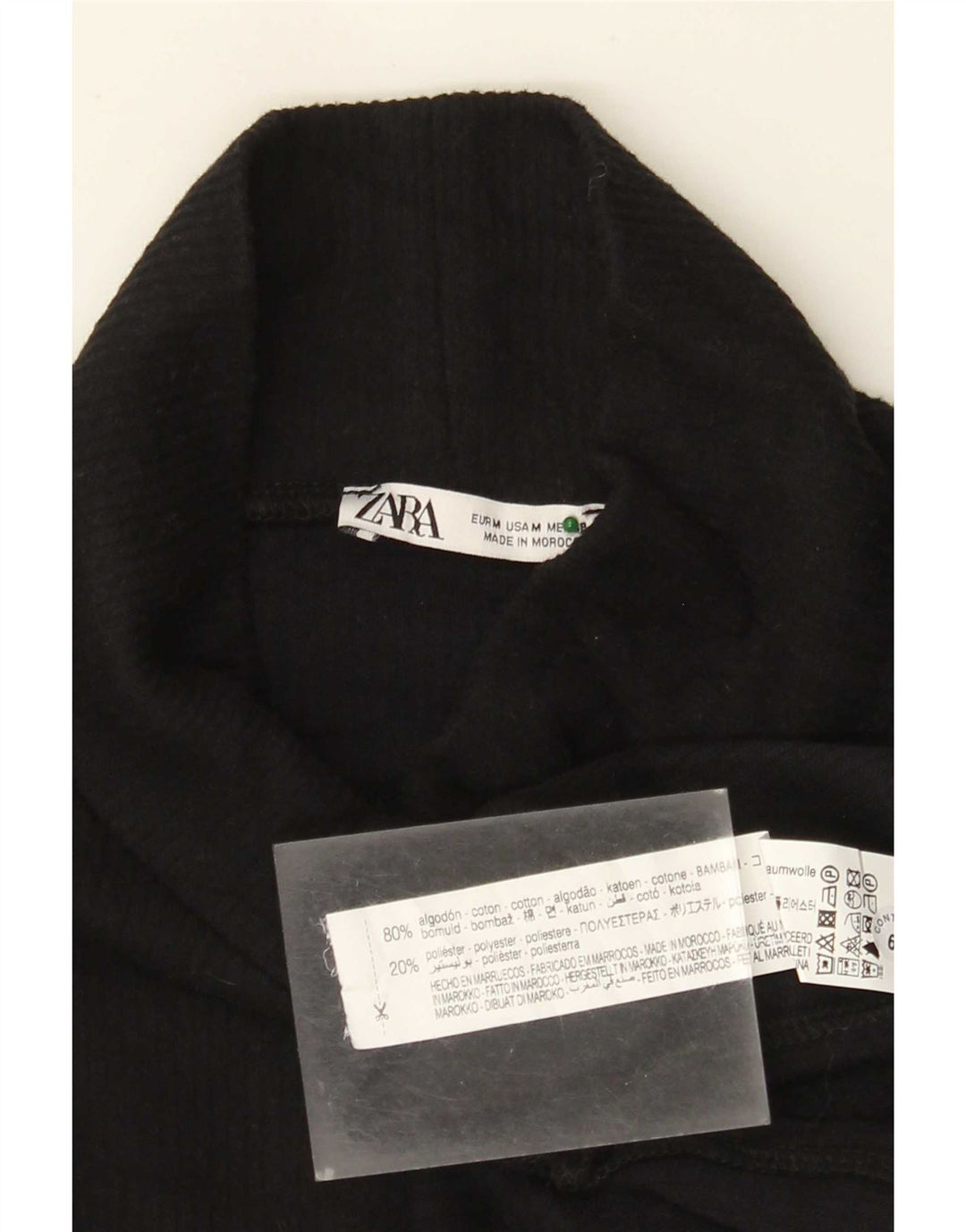 Damski top oversize Zara z długim rękawem, UK 14, średni czarny, bawełniany