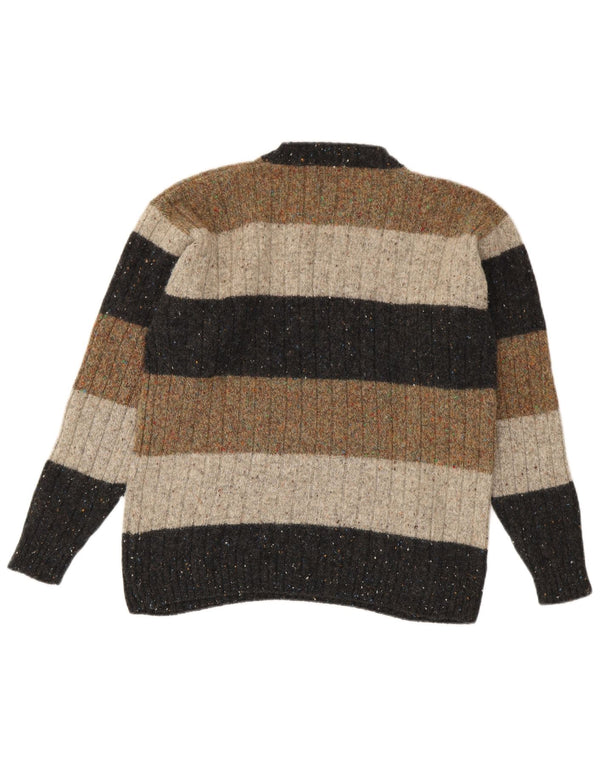 Męski sweter z wycięciem pod szyją Trussardi Średni wielobarwny wełniany pasek