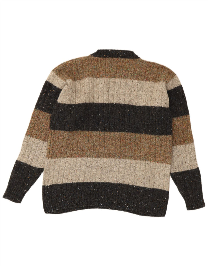 Męski sweter z wycięciem pod szyją Trussardi Średni wielobarwny wełniany pasek