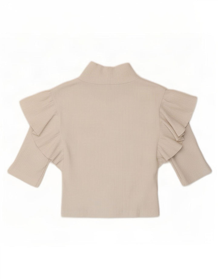 Krótki top damski Zara UK 8, mały, biały