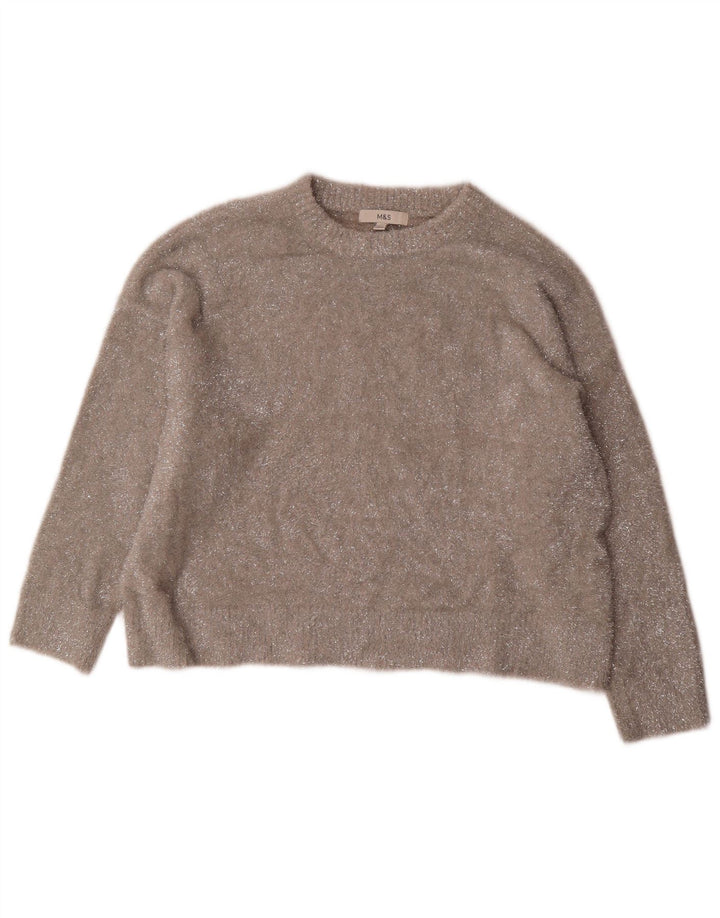 Marks & Spencer Damski sweter oversize z okrągłym dekoltem, UK 16, duży, szary