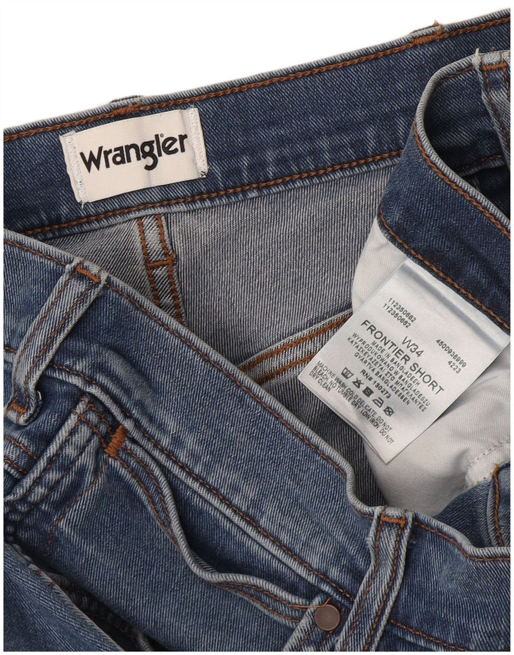 Męskie spodenki jeansowe Wrangler W34, duże, niebieskie, bawełniane