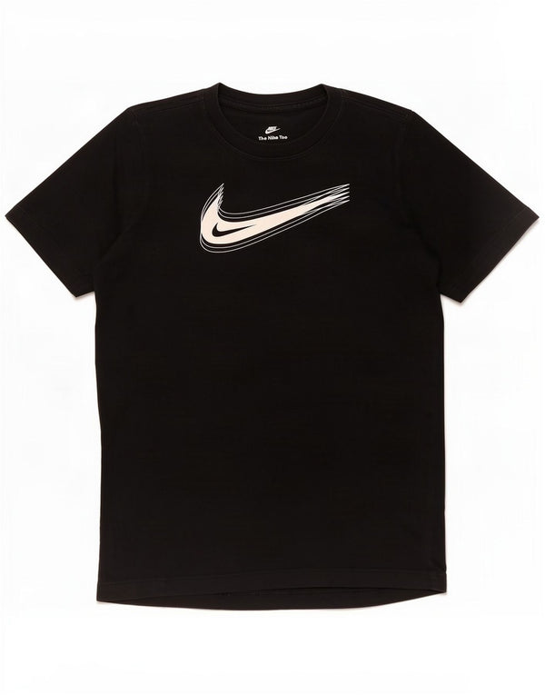 Chłopięcy T-shirt z grafiką Nike na 12-13 lat, duży, czarny, bawełniany