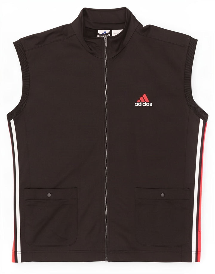Męska bluza dresowa Adidas bez rękawów, duża, czarna, poliestrowa