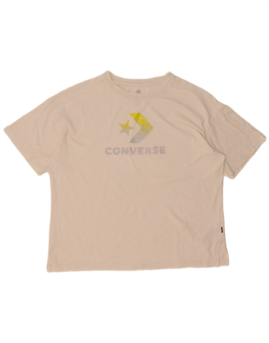 Converse Męski T-shirt oversize z grafiką, duży, biały, bawełniany
