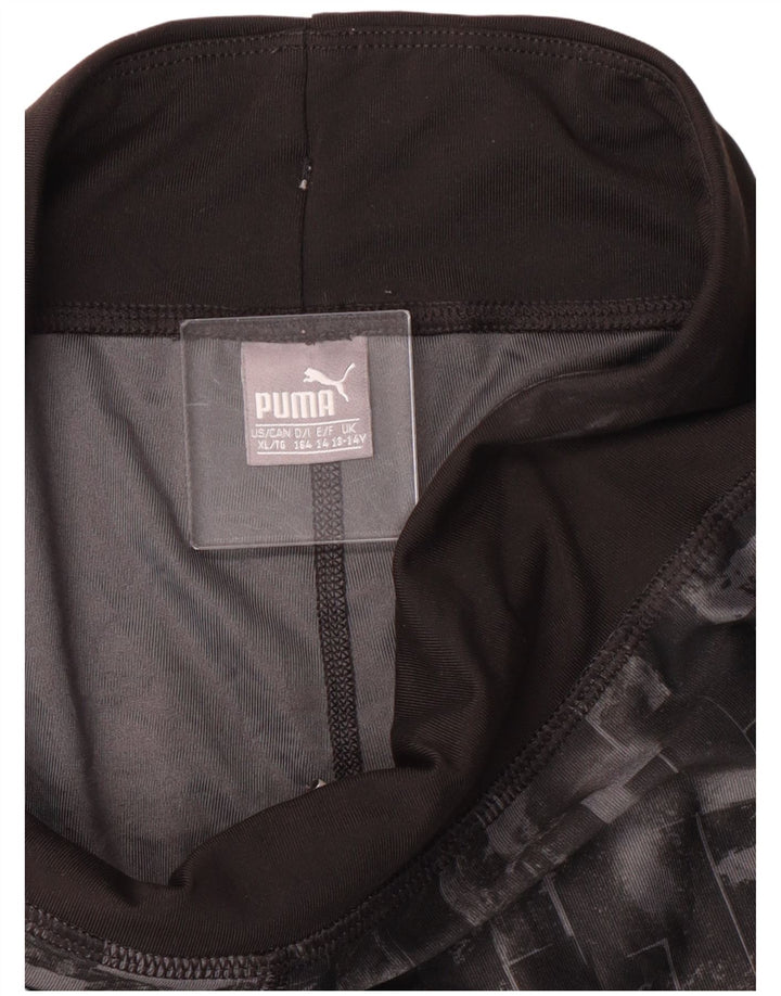 Legginsy Puma Dziewczęce 13-14 lat Czarne Geometryczne