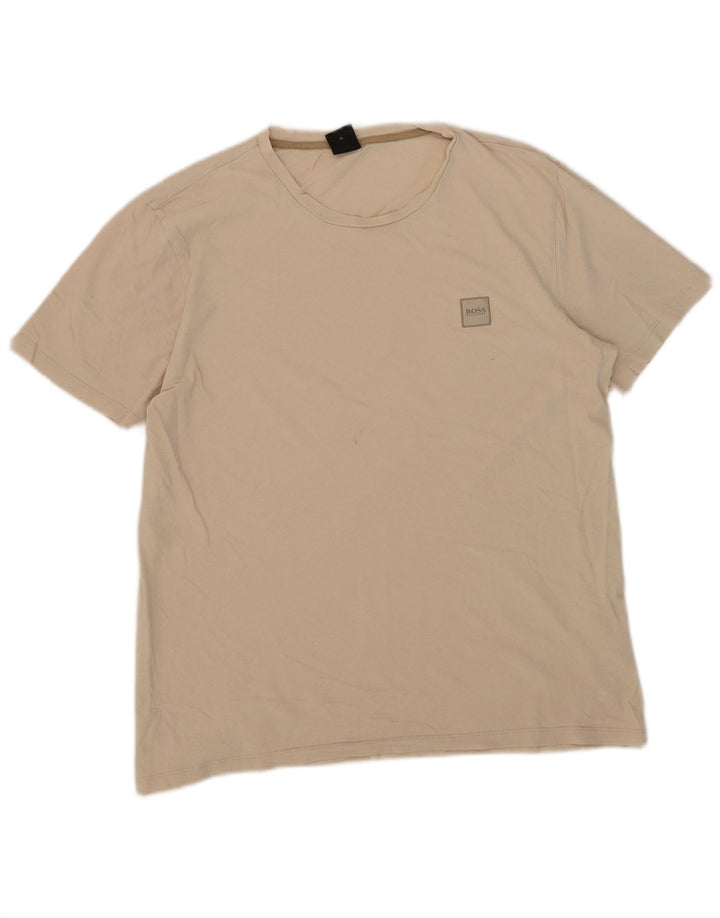 T-shirt męski Hugo Boss Top XL, beżowy, bawełniany