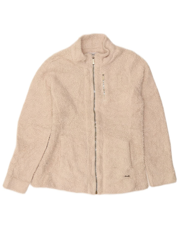 Damska kurtka polarowa CALVIN KLEIN UK 10 Small, beżowa, poliestrowa