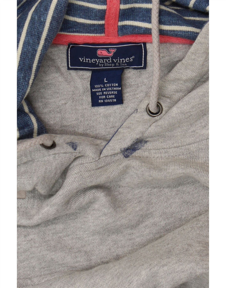 Męski sweter z kapturem VINEYARD VINES, duży, szary, bawełniany