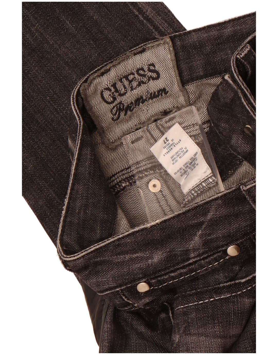 Guess Damskie Proste Dżinsy W27 L30 Czarne Bawełniane