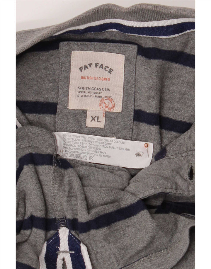 Męska koszulka polo Fat Face XL, szara, bawełniana w paski