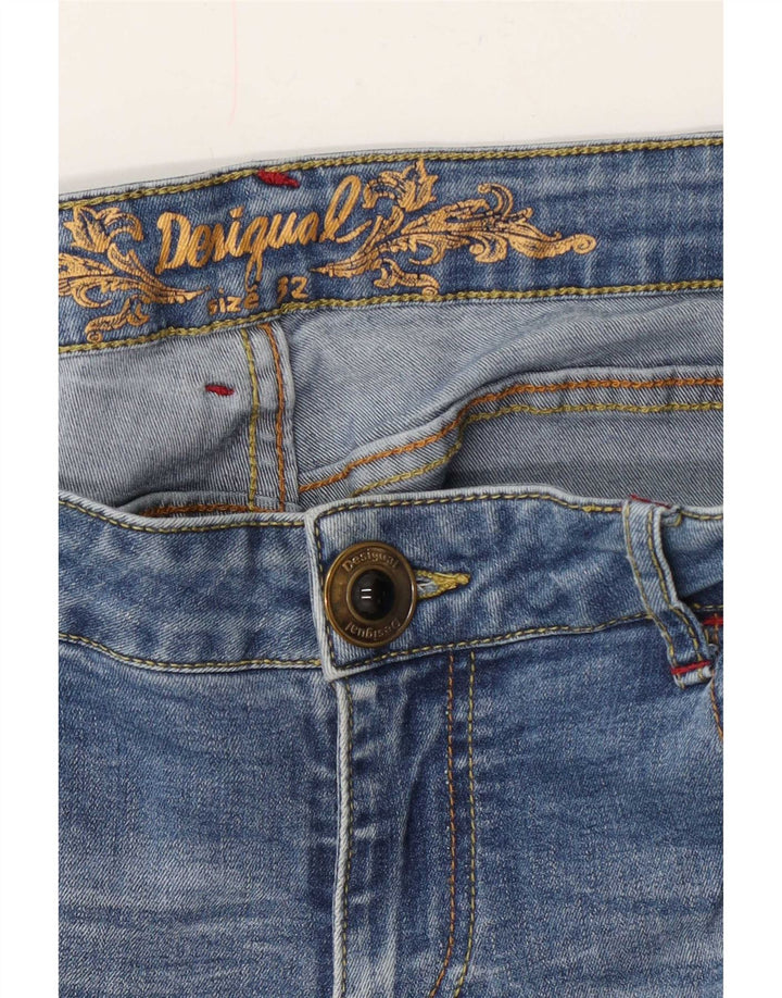 Damskie jeansy Desigual Distressed Joggers Slim W32 L31 Niebieskie