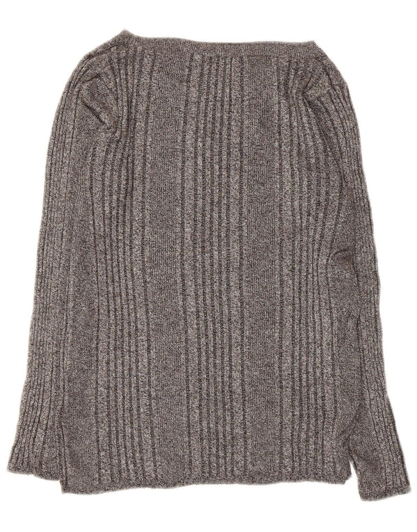 Marks & Spencer Damski sweter z dekoltem w łódkę UK 12 Średni szary nakrapiany