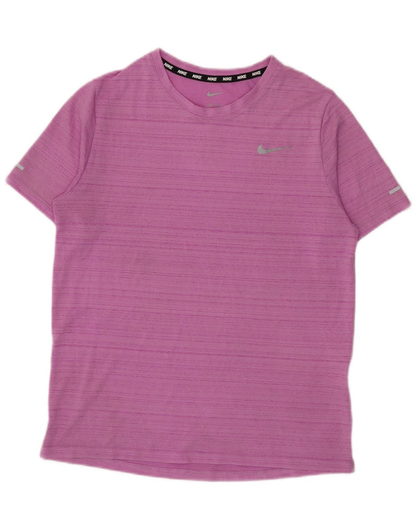 Chłopięcy T-shirt Nike Dri Fit z grafiką, 13-14 lat XL, fioletowe prążki