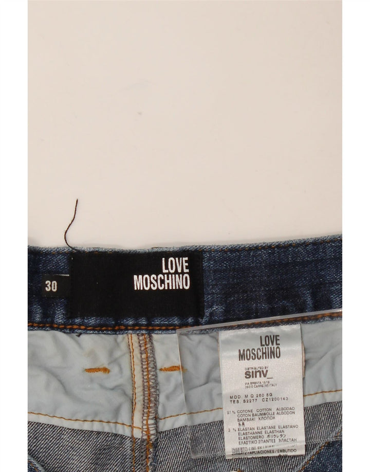 Damskie jeansy Skinny MOSCHINO W30 L33 Niebieskie bawełniane