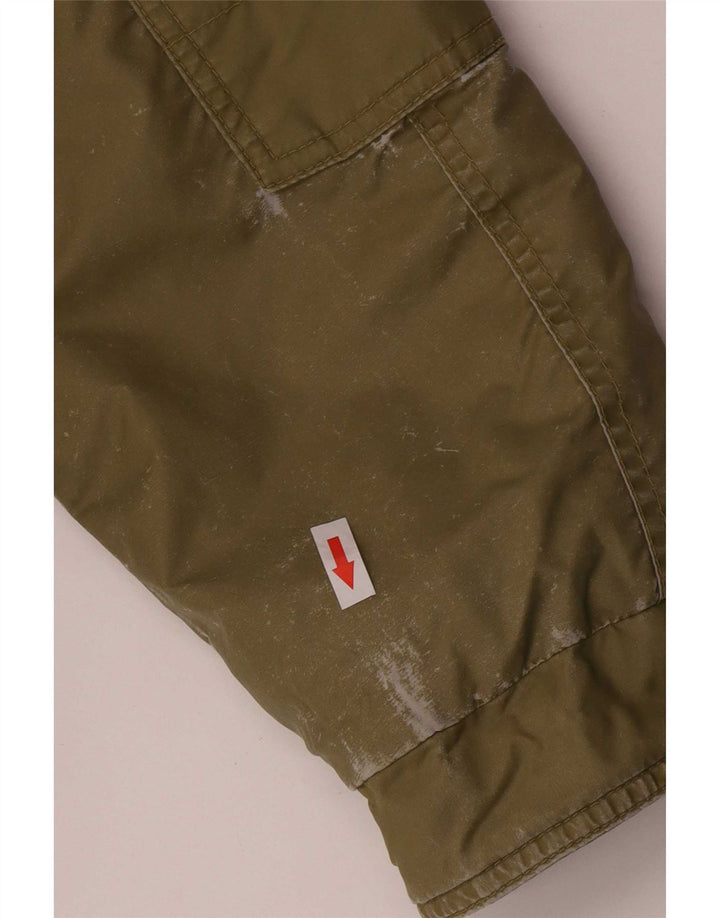 Chłopięca kurtka bomber z kapturem i grafiką Diesel, 13-14 lat, XL Khaki, poliamid