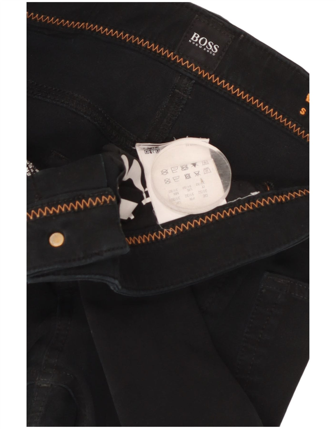 Męskie proste dżinsy Hugo Boss W31 L32 Czarne bawełniane