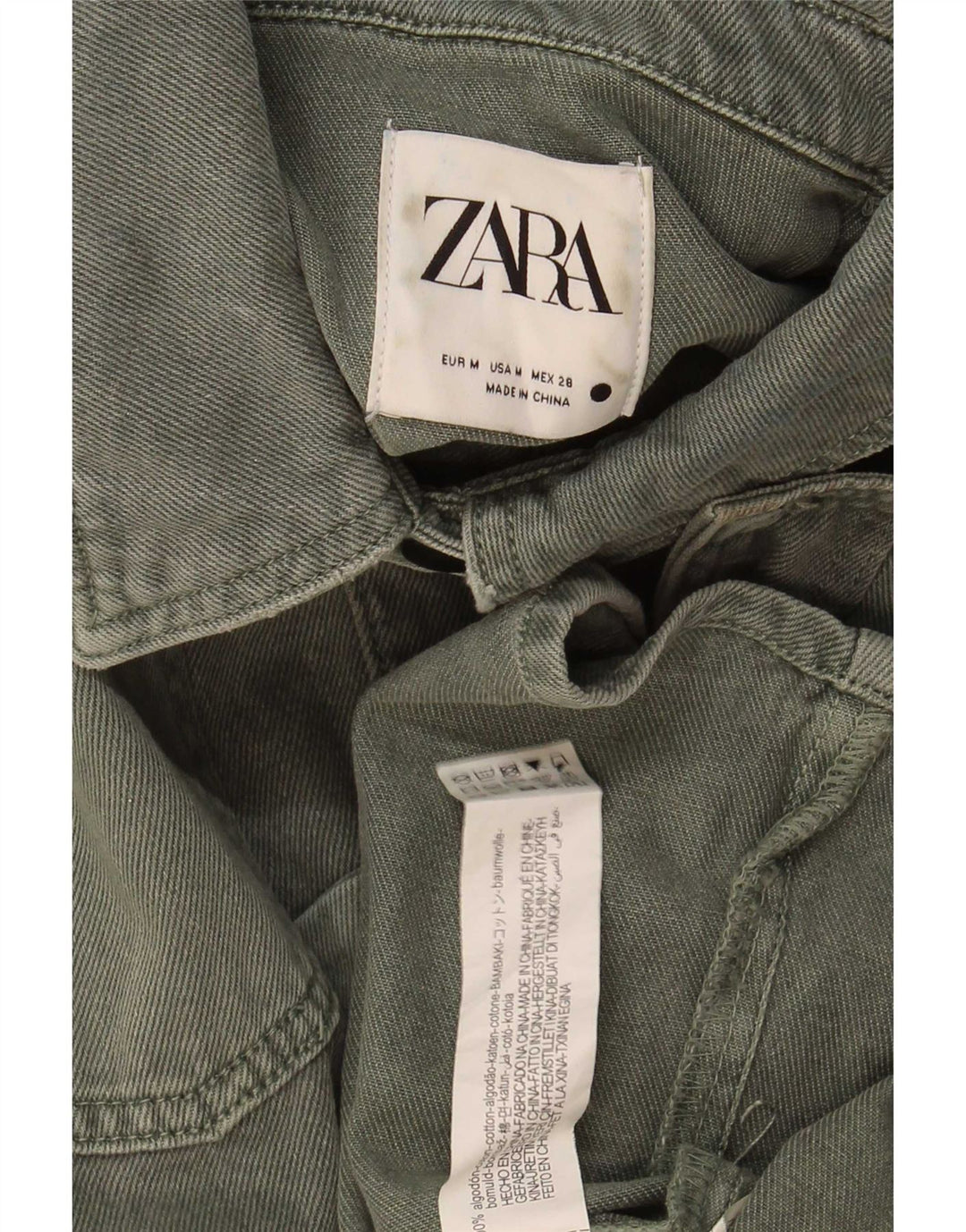 Damska kurtka dżinsowa Zara UK 14, średnia bawełna khaki