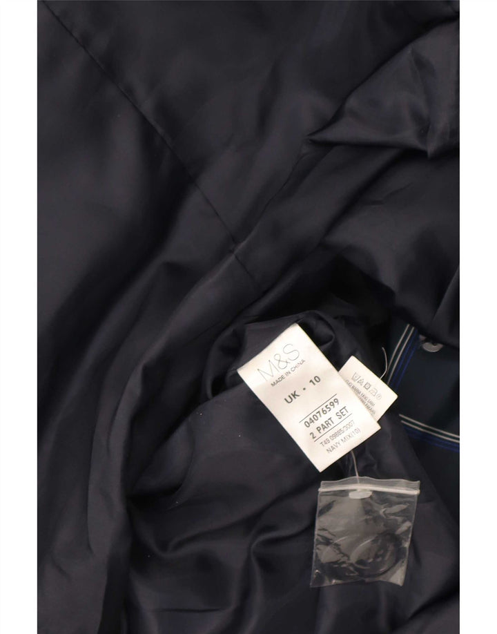 Marks & Spencer Damski trencz UK 10, mały, granatowy, poliester w kratę