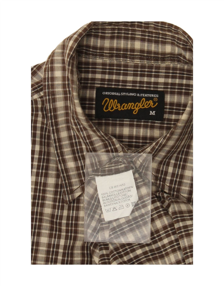 WRANGLER Męska koszula flanelowa, bawełniana w brązową kratkę