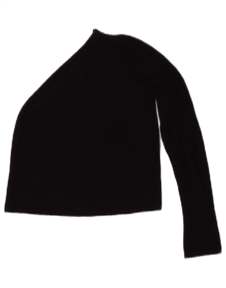 Krótki top damski Zara na jedno ramię UK 8 Small, czarna wiskoza
