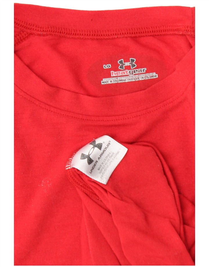 Męski T-shirt UNDER ARMOUR Heat Gear, duży, czerwony, poliester