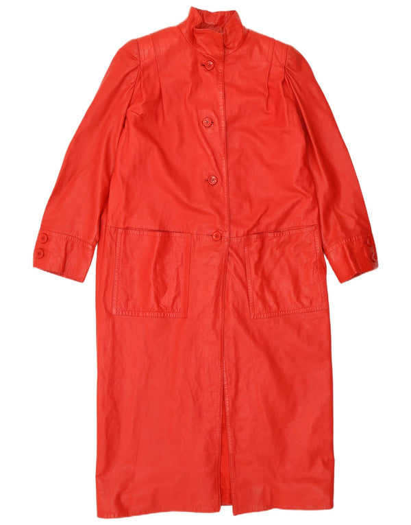 Płaszcz damski skórzany VINTAGE UK 16, duży, czerwony