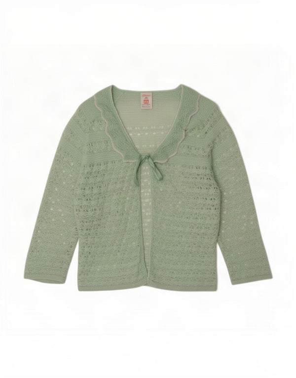 St. Bernard Womens 3/4 Sleeve Cardigan Sweater UK 16/18 Large Green Acrylic