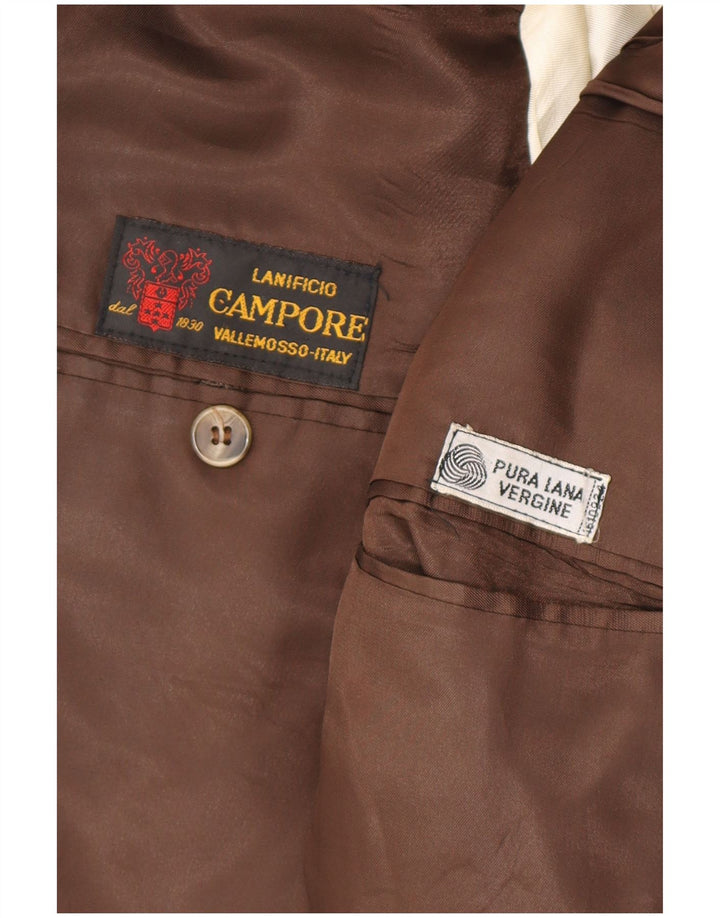 Lanificio Campore Męska marynarka zapinana na 2 guziki UK 40 Duża brązowa pepitka