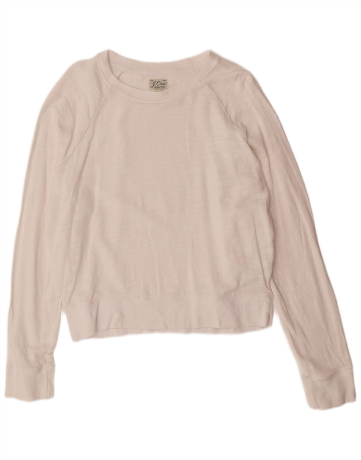 J. CREW Damski sweter oversize UK 10, mały, biały, bawełniany