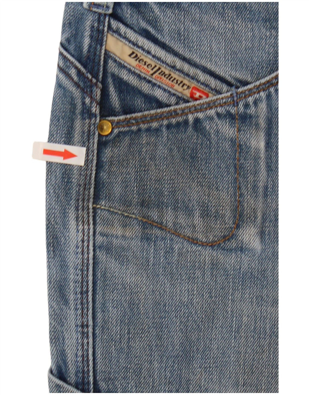Damskie luźne jeansy Diesel Cargo W30 L30 Niebieskie bawełniane