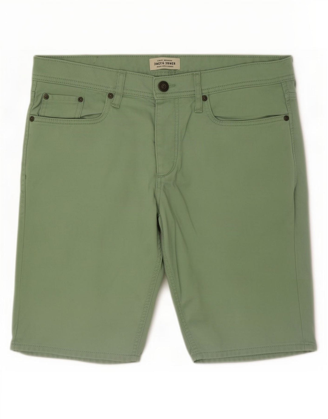 Męskie spodenki jeansowe Jack & Jones, średnie W34, zielone, bawełniane