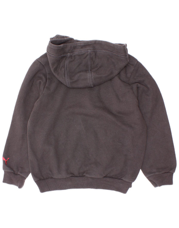 Chłopięcy sweter z kapturem Puma z grafiką, 5-6 lat, czarna bawełna