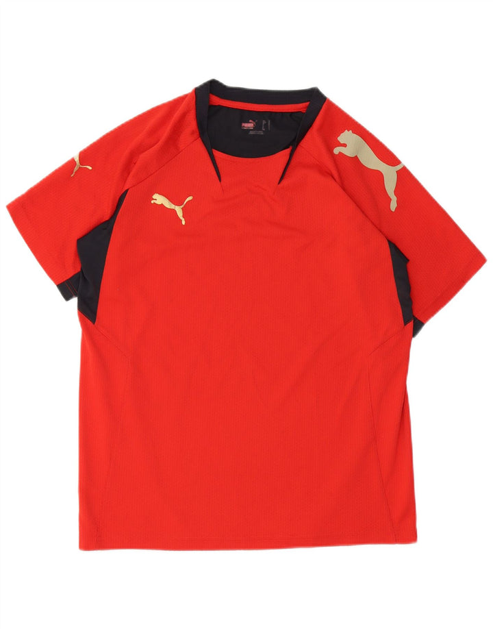 Męski T-shirt Puma z grafiką, mały, czerwony, z blokami kolorów