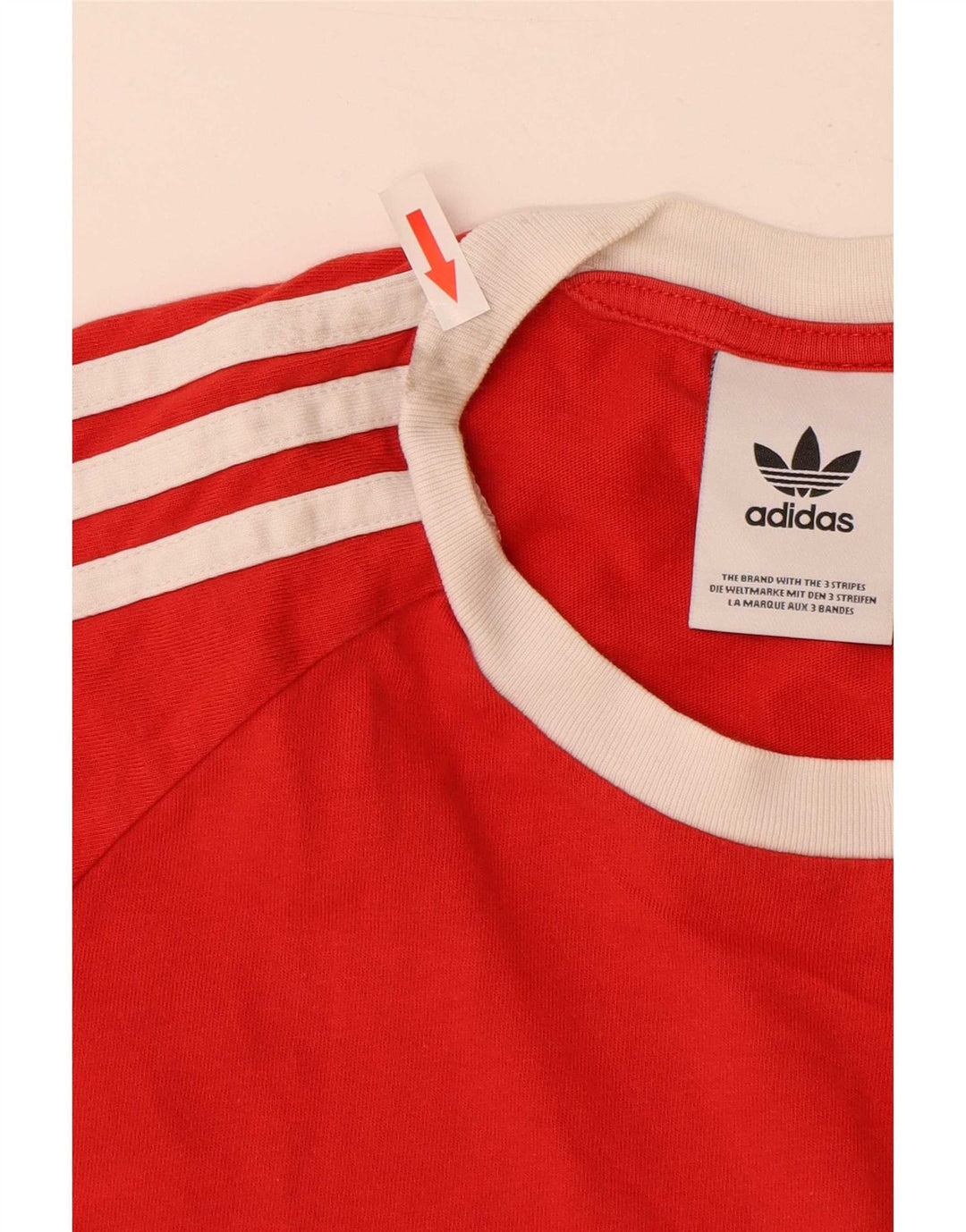 Adidas Męska Koszulka Top Mała Czerwona Bawełna