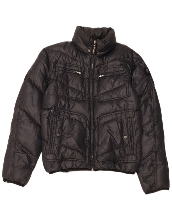 Wyściełana kurtka męska z kapturem Diesel UK 44 2XL Czarny nylon