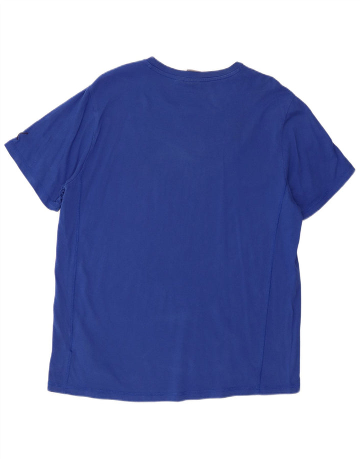 Męski T-shirt z grafiką Puma, duży, niebieski, bawełniany