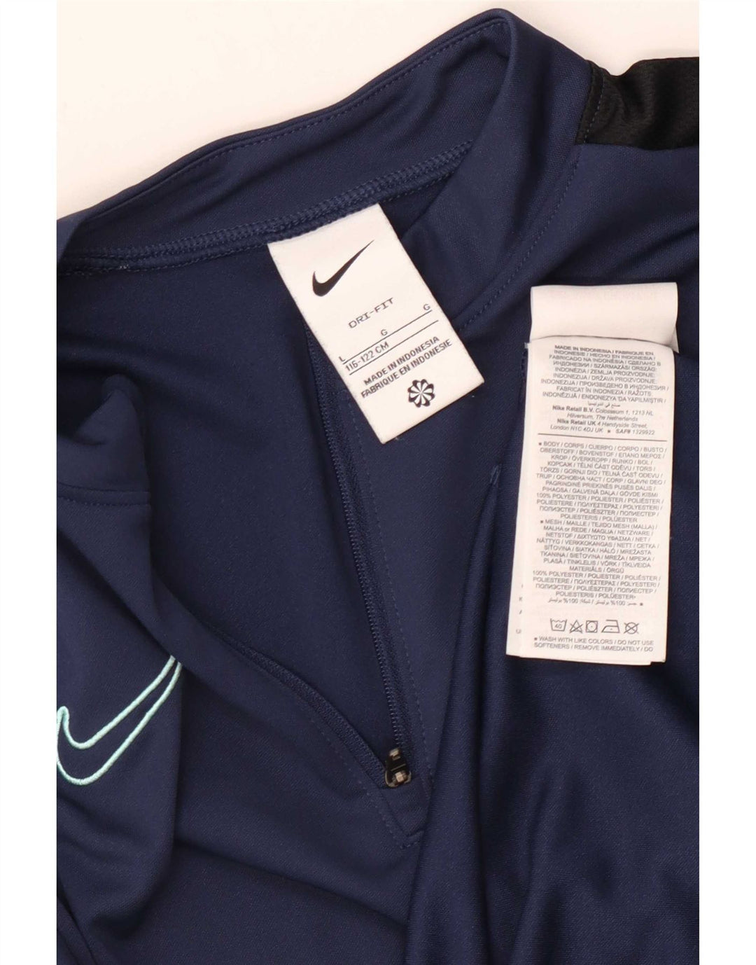 Chłopięcy dres Nike Dri Fit z pulowerem, rozmiar 6-7 lat, duży, granatowy