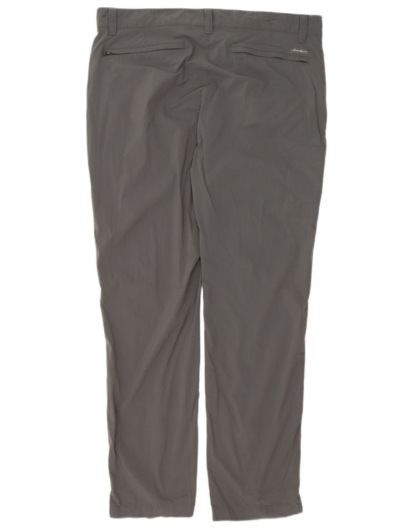 EDDIE BAUER Mens Slim Cargo Trousers W38 L32 Grey Nylon