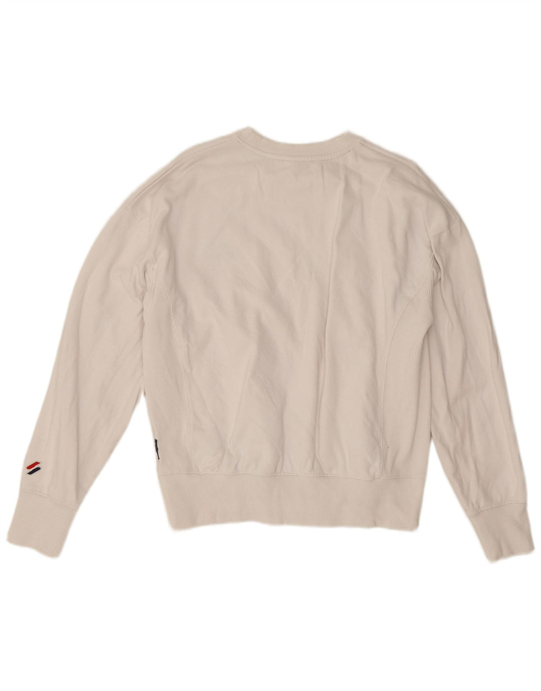 Damski sweter bluzowy Superdry UK 14, duży, biały, bawełniany