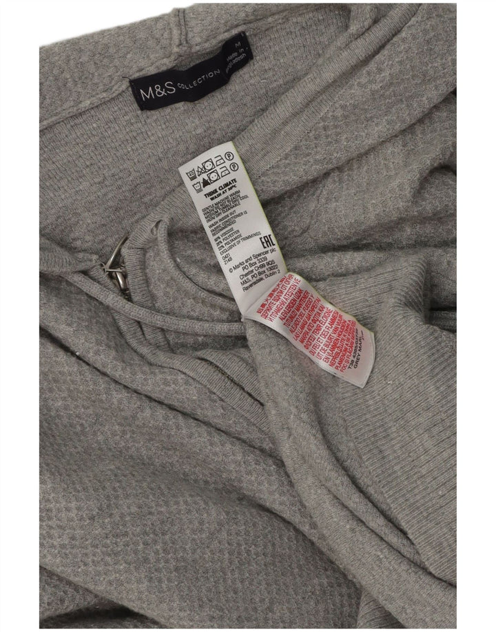 Damski sweter z kapturem i zamkiem Marks & Spencer UK 14 Średni szary wiskoza