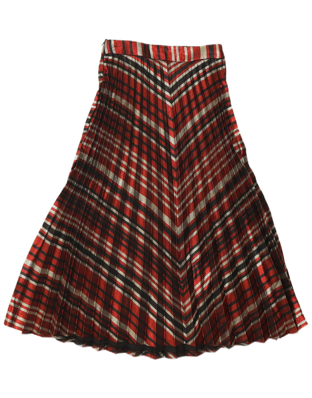 Zara Damska plisowana spódnica z nożem, mała W26, wielokolorowy poliester w paski