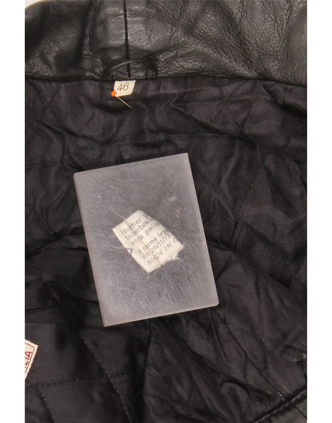 Damska kurtka skórzana o luźnym kroju VINTAGE IT 46, duża czarna skóra