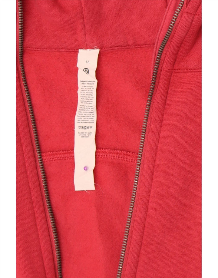 Damski sweter z kapturem i zamkiem Lululemon US 12, duży, czerwony, bawełniany