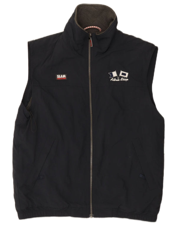 Slam Mens Gilet UK 36 Small Navy Blue Nylon