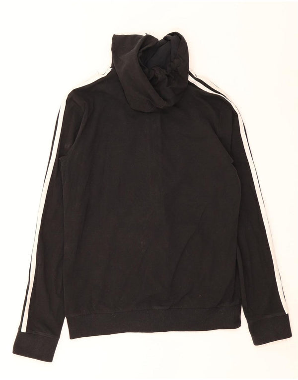 Adidas Womens Zip Hoodie Sweater UK 8/10 Small Black Cotton