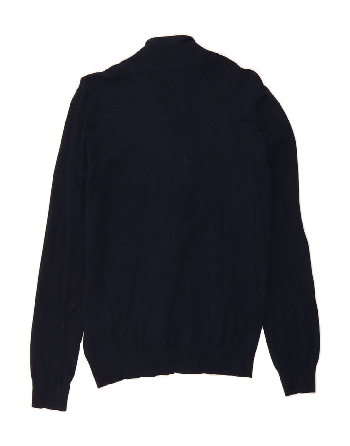 TRUSSARDI JEANS Mens Cardigan Sweater Small Navy Blue Viscose Vintage Trussardi Jeans and Second-Hand Trussardi Jeans from Messina Hembry 