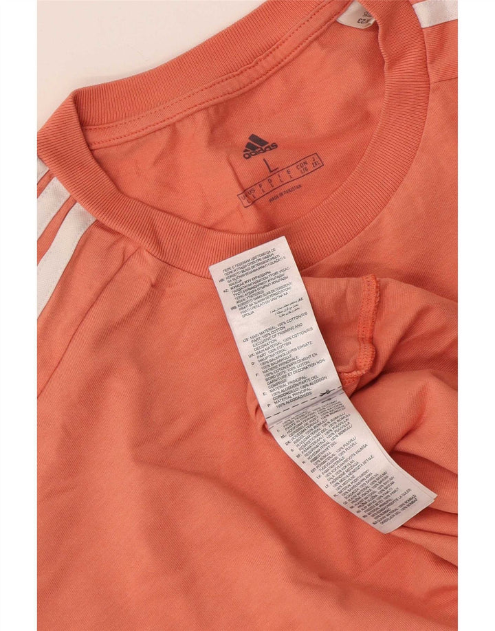 Adidas Męski T-shirt Top Duży Pomarańczowy Bawełniany