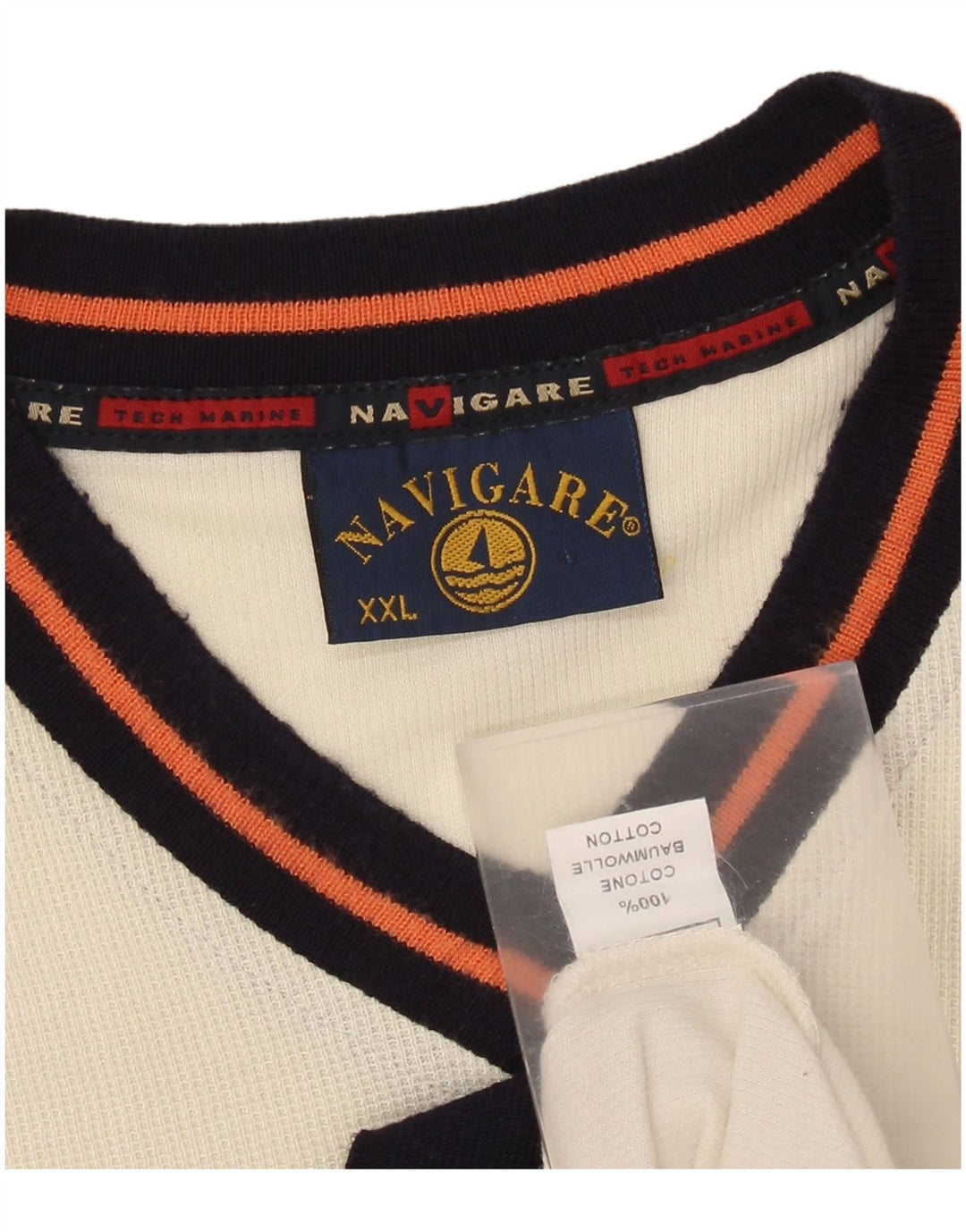 T-shirt męski Navigare Top 2XL z białej bawełny