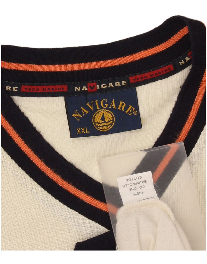 T-shirt męski Navigare Top 2XL z białej bawełny